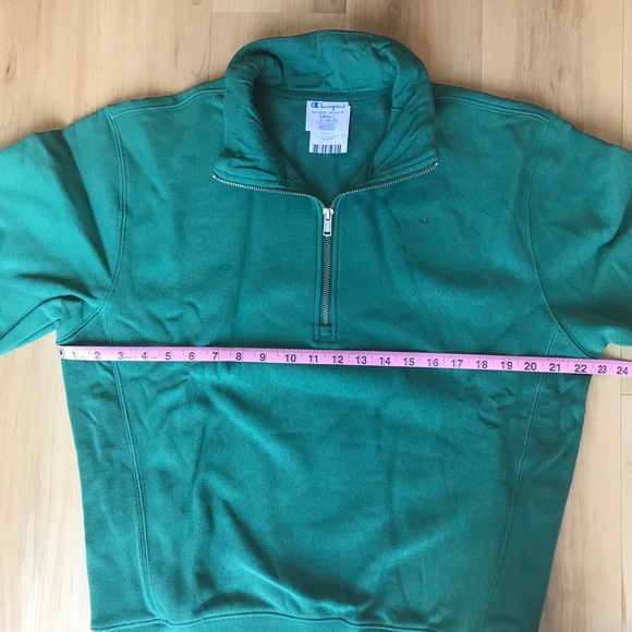 Champion Urban Outfitters Exclusive Reverse Weave Green Quarter-Zip Sweatshirt - Picture 8 of 8